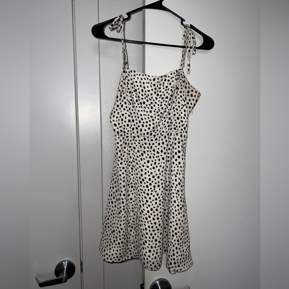 Gianni Bini Black and White Spotted Mini Dress